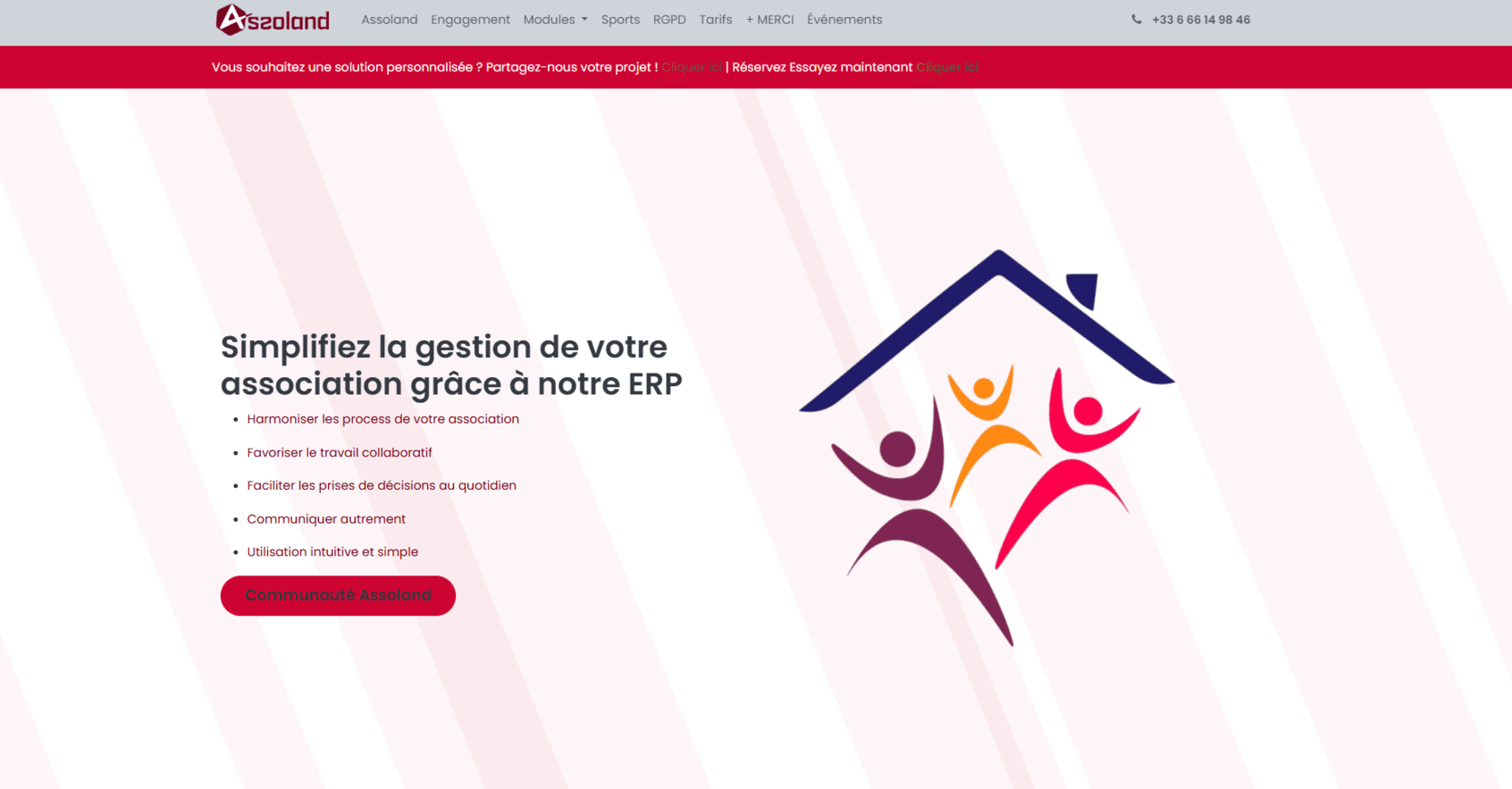 Développement et maintenance des modules Odoo pour l'application web Assoland.