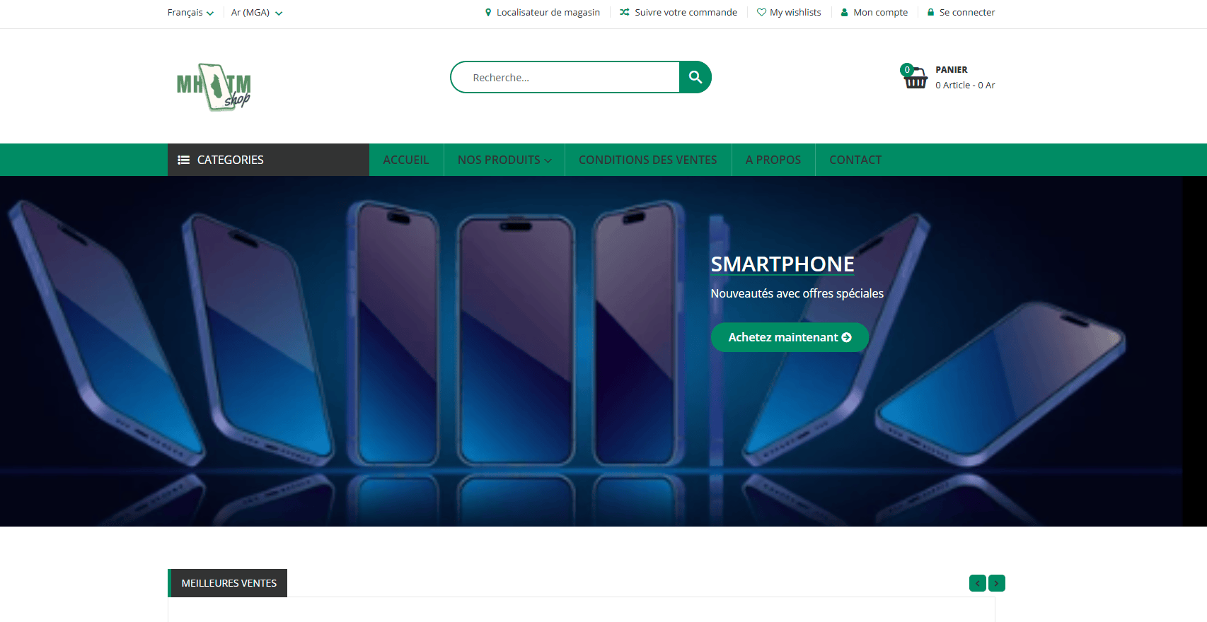 Conception et développement du site e-commerce MHTM SHOP