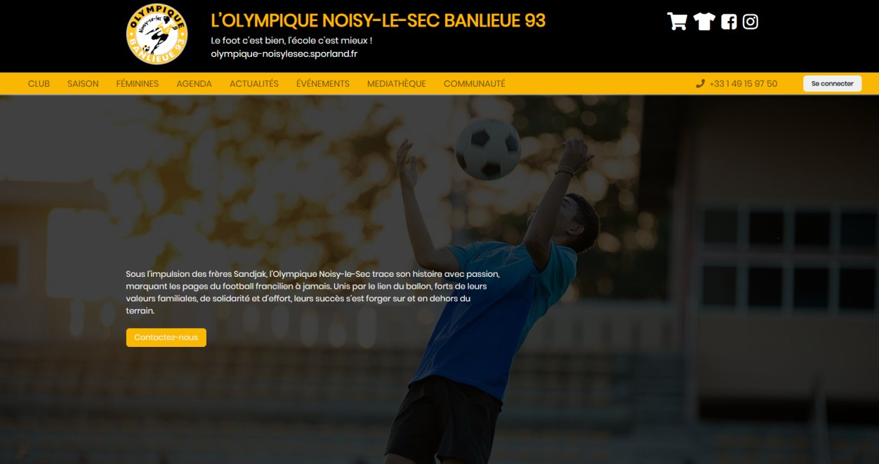Conception, développement et maintenance de l'application web de l’OLYMPIQUE NOISY-LE-SEC BANLIEUE 93
